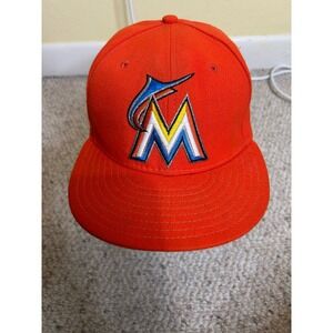 Miami Marlins New‎ Era Fitted Hat Cap MLB Orange Baseball
